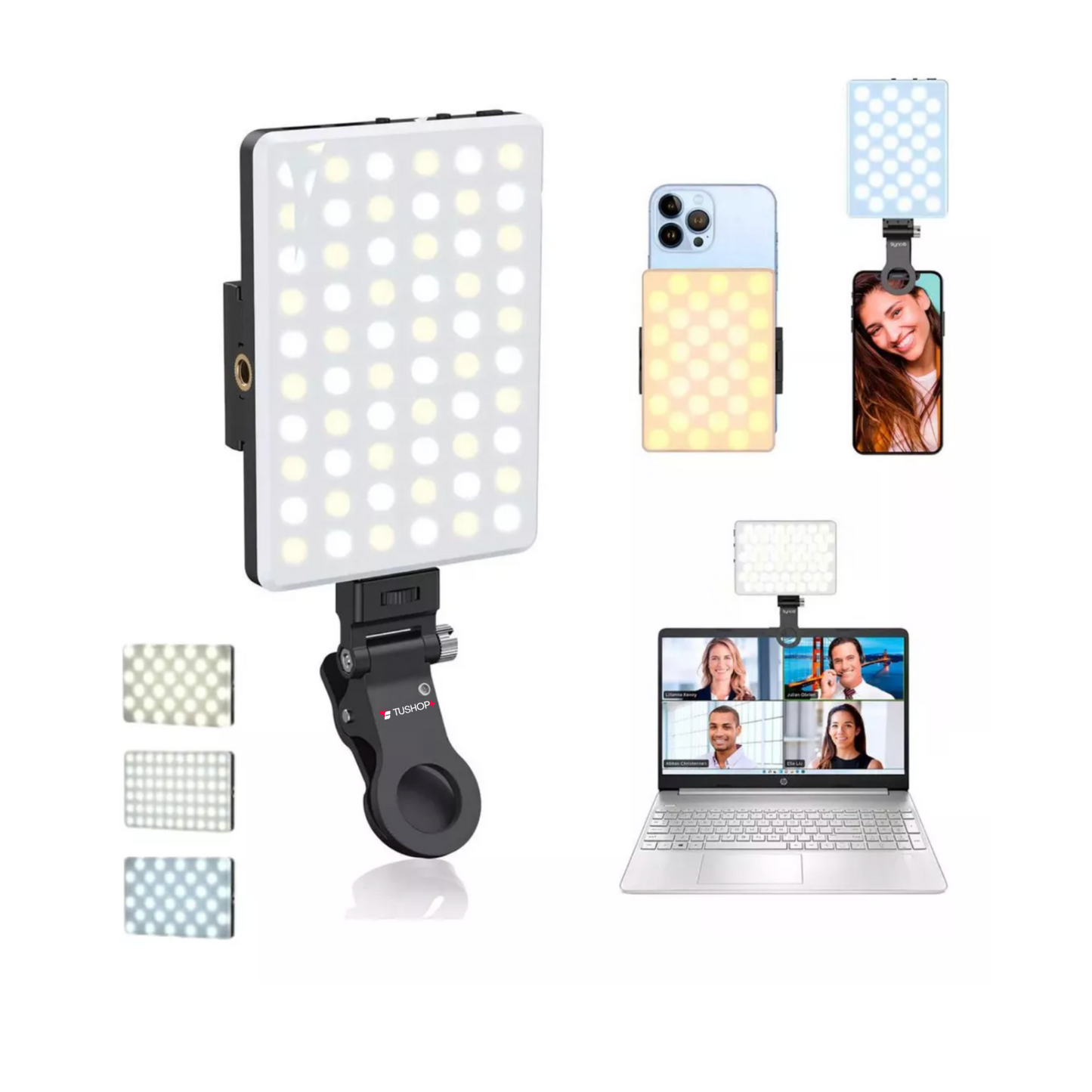 Luz LED para Selfies con 3 Modos de Luz y 10 Niveles de Brillo